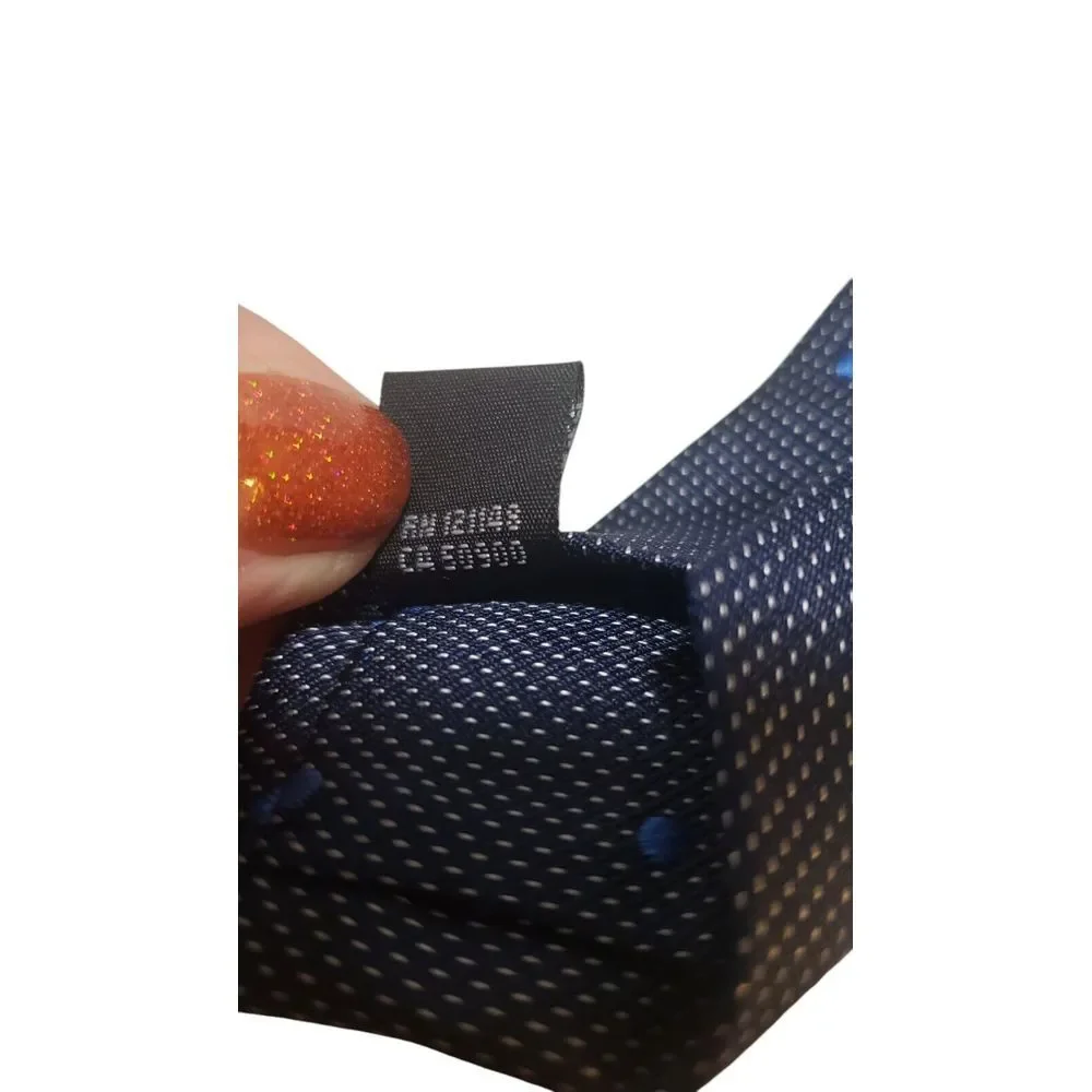 The Mens Store Bloomingdales Neck Tie Blue Checkered with Polka Dots 100% Silk‎